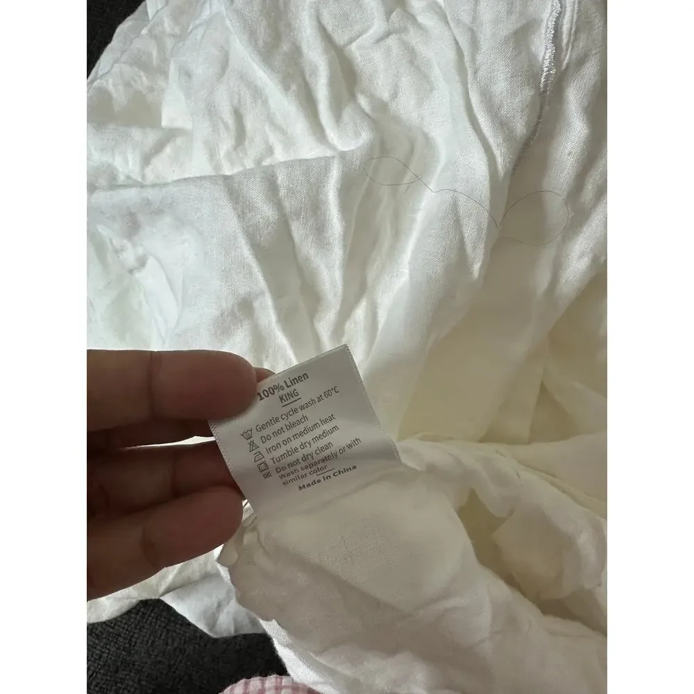 Simple&Opulence 100% Linen Duvet Cover White King